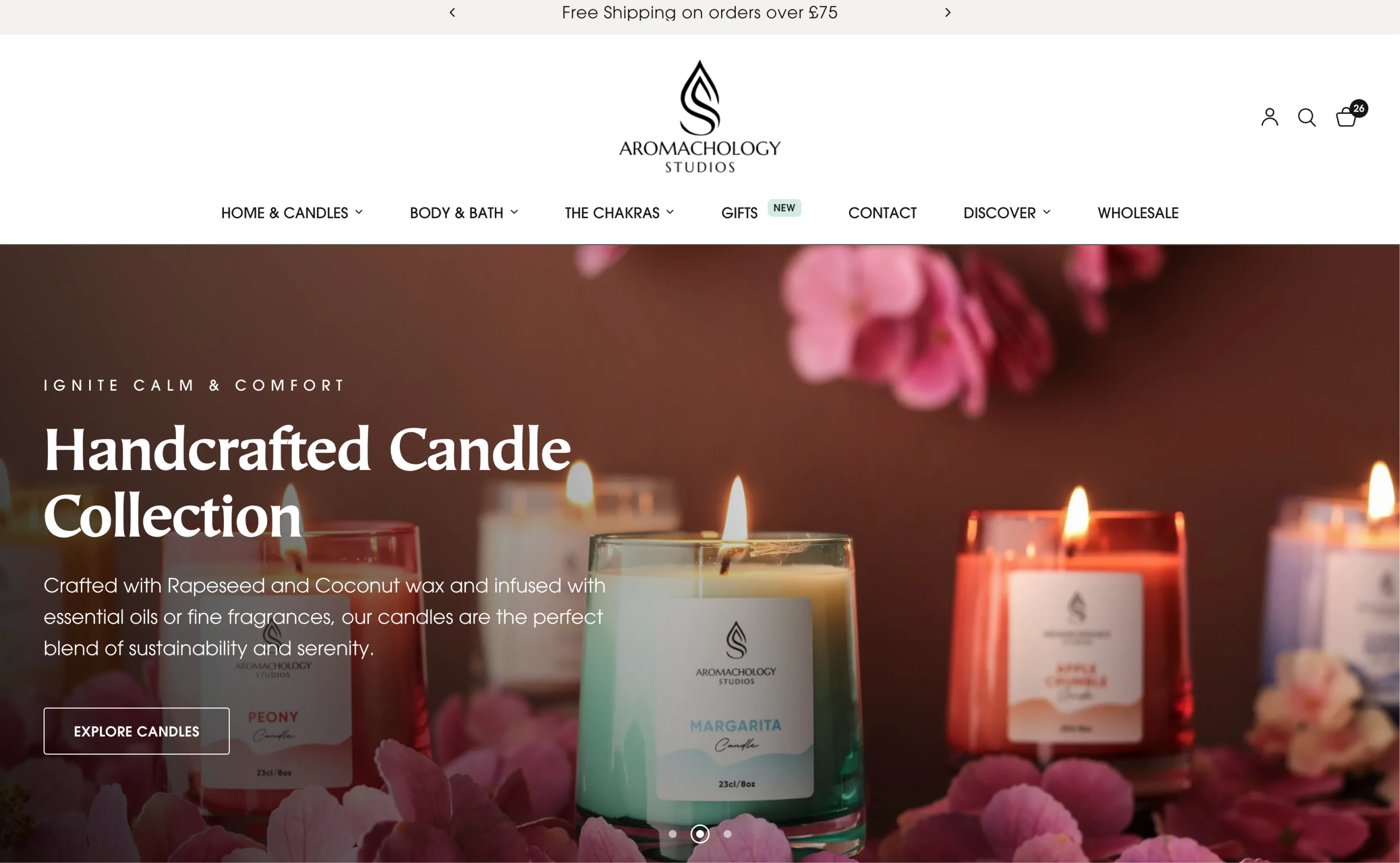 Aromachology Studios website designed by Design Wiz